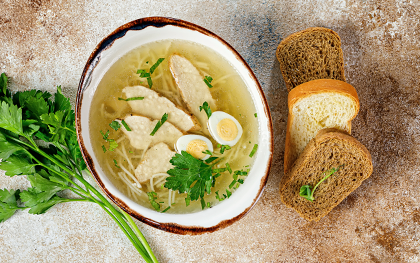  Chicken broth with noodles